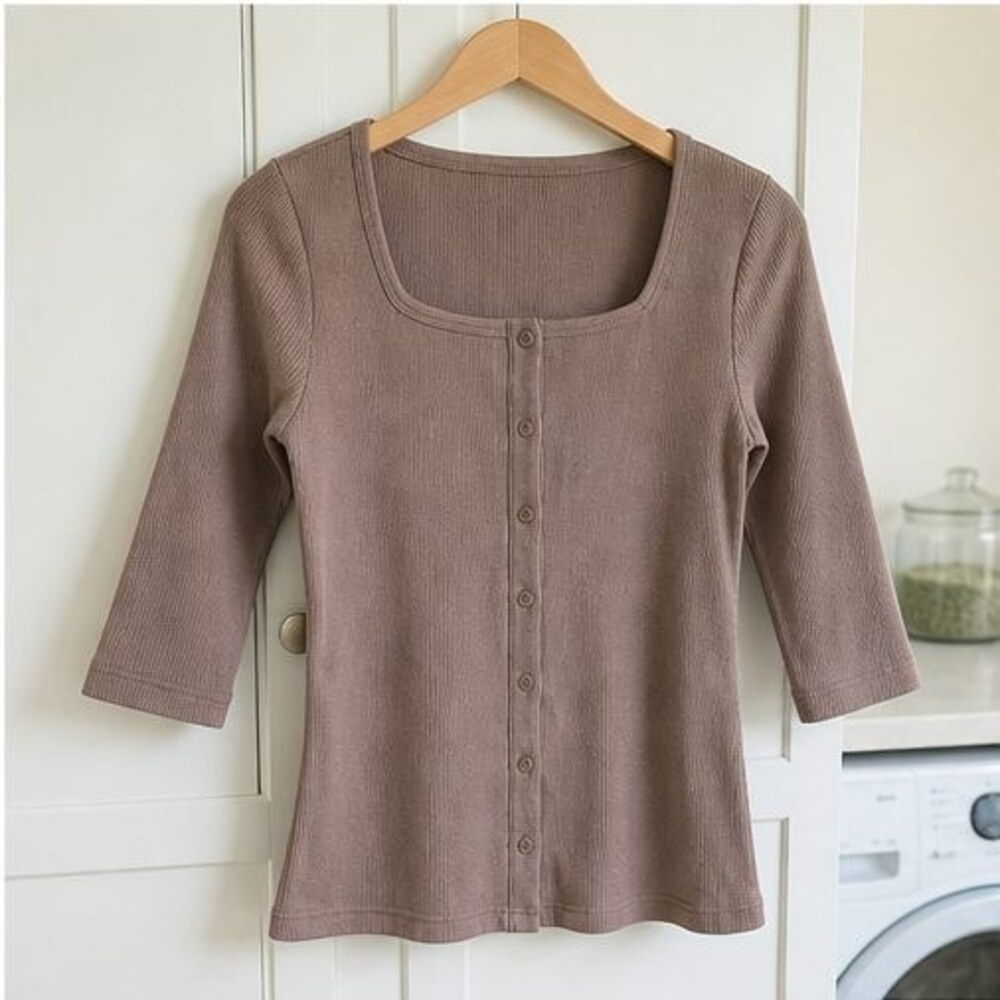 Taupe Lace Trim Top